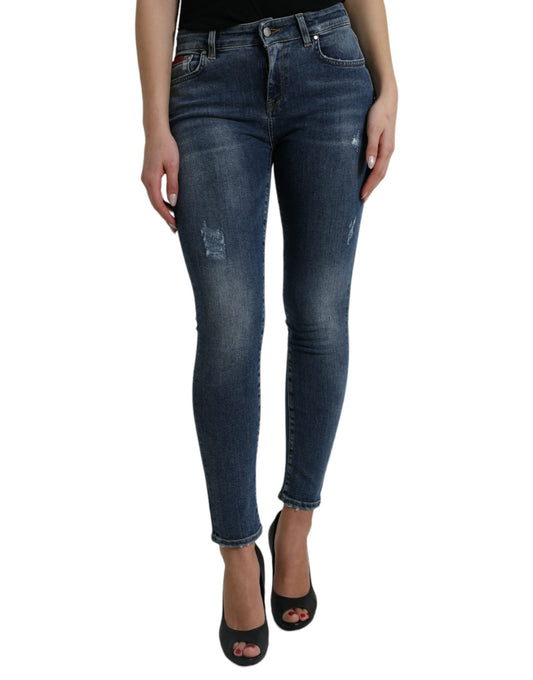 Dolce &amp; Gabbana Elegant Mid-Waist Stretch Jeans in Blue