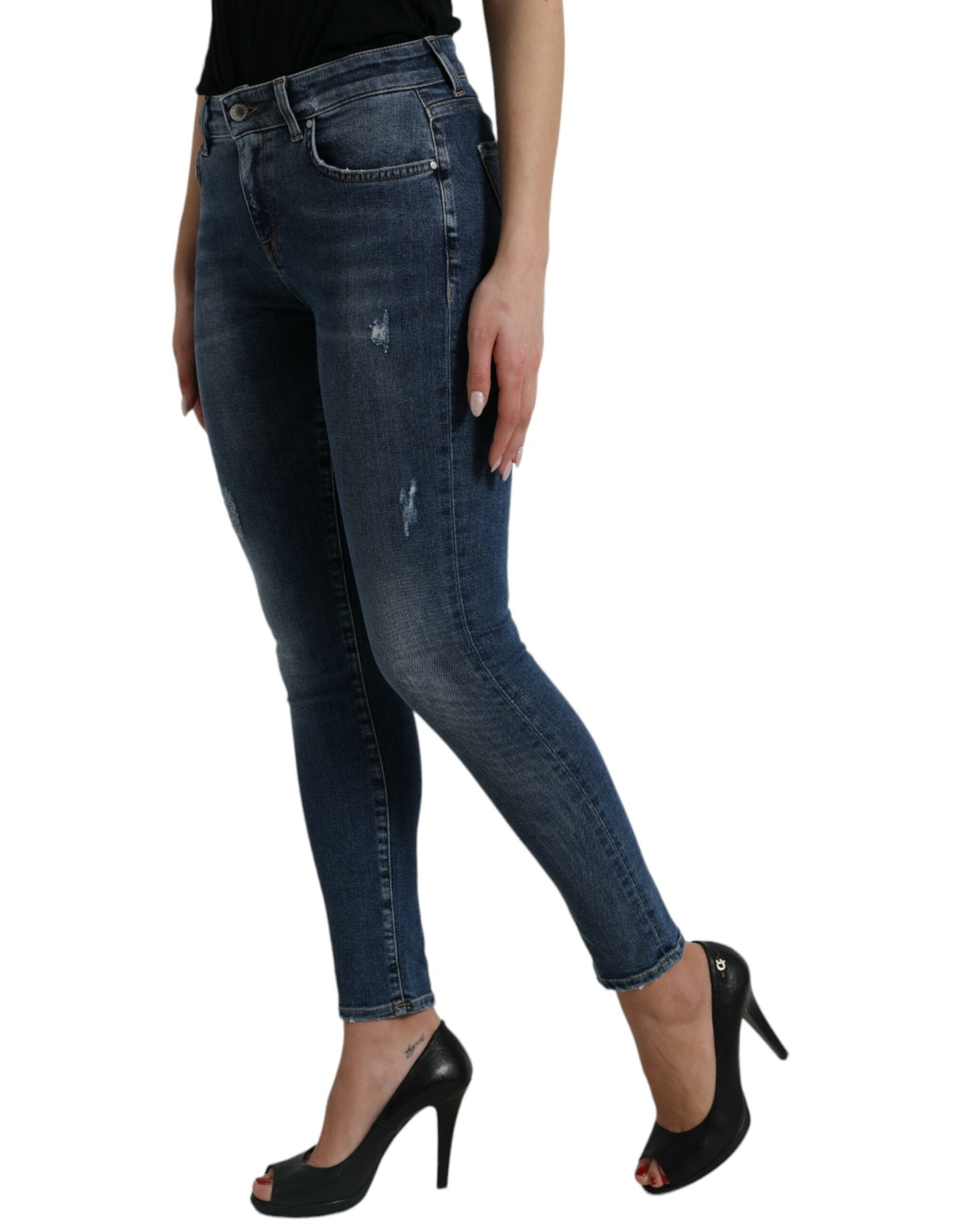 Dolce &amp; Gabbana Elegant Mid-Waist Stretch Jeans in Blue