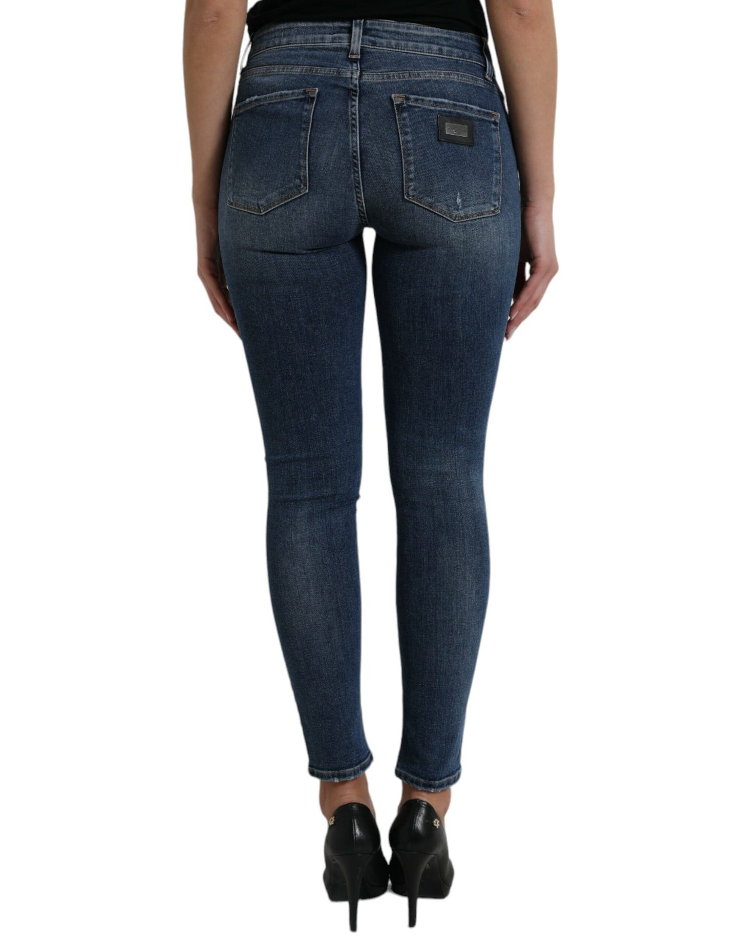 Dolce &amp; Gabbana Elegant Mid-Waist Stretch Jeans in Blue