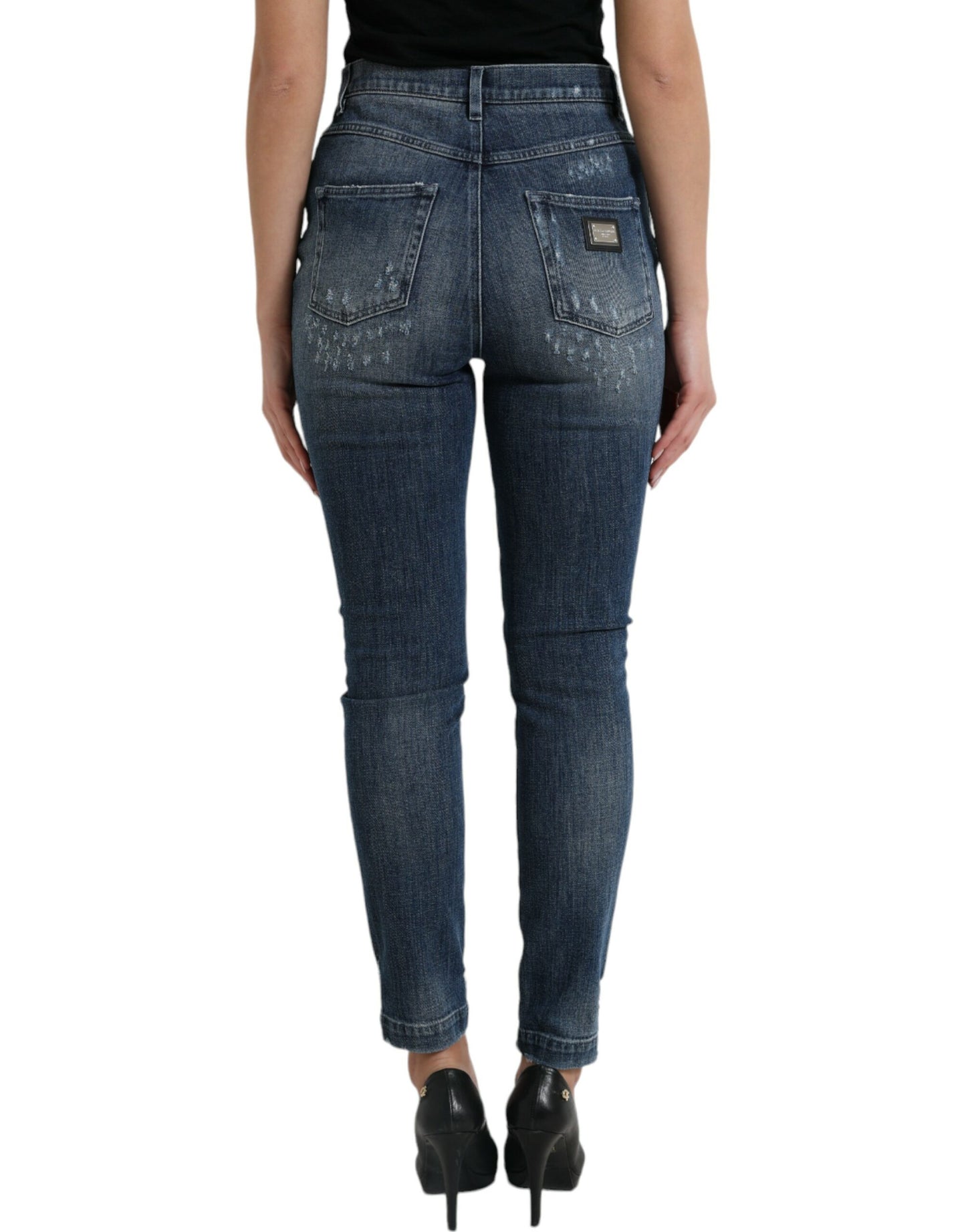 Dolce &amp; Gabbana Elegant High Waist Stretch Denim Jeans