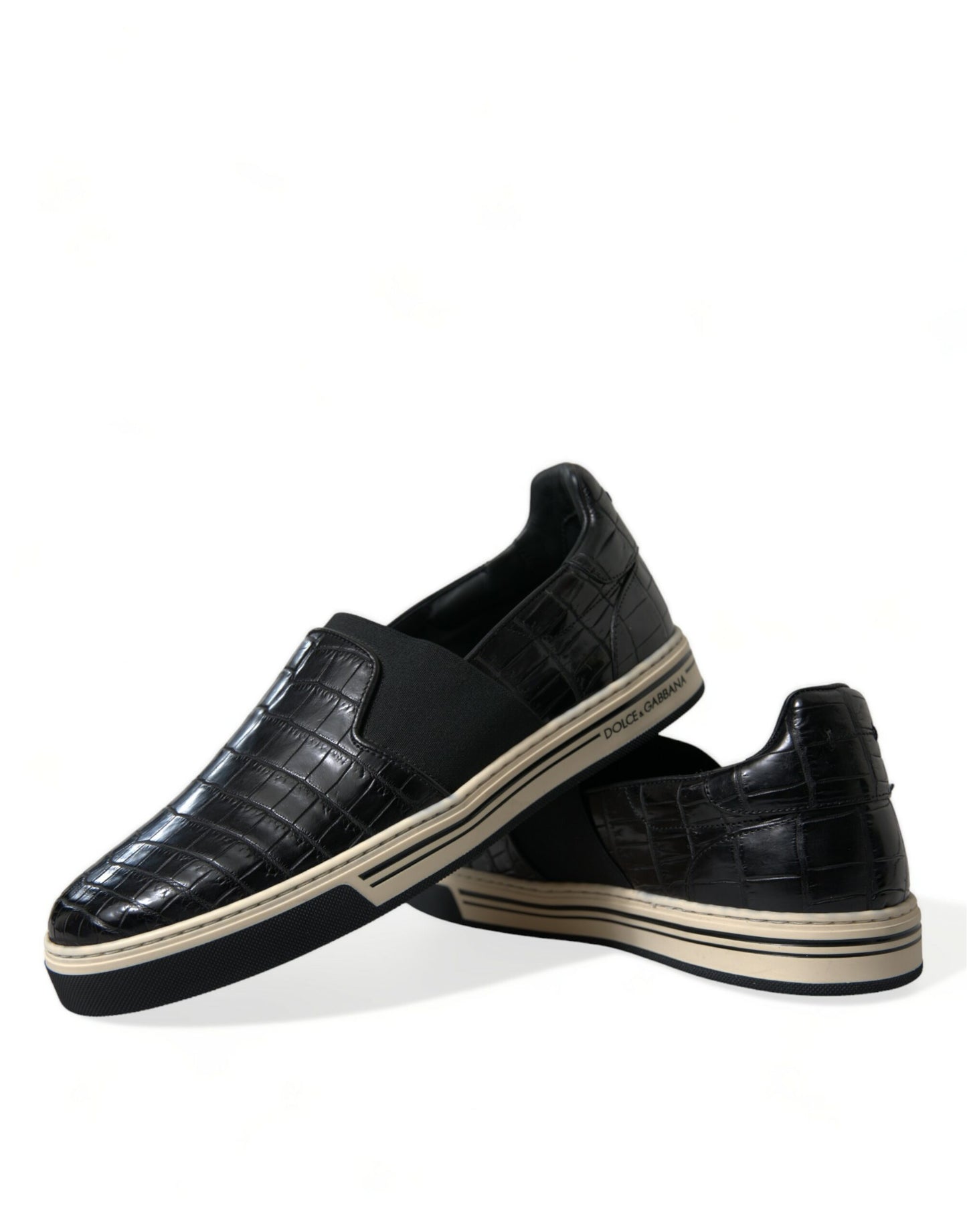 Dolce &amp; Gabbana Elegant low-top sneakers made of crocodile leather