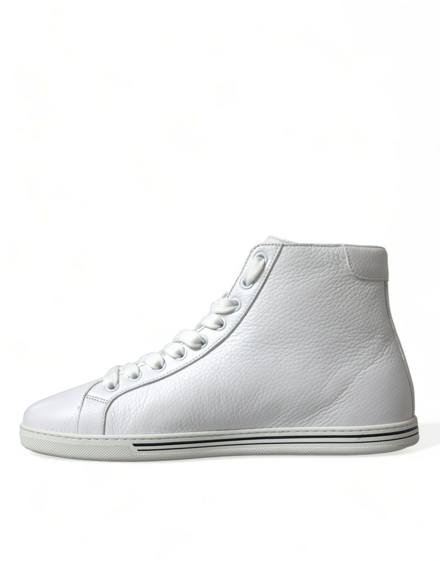 Dolce &amp; Gabbana Elegant white leather high-top sneakers