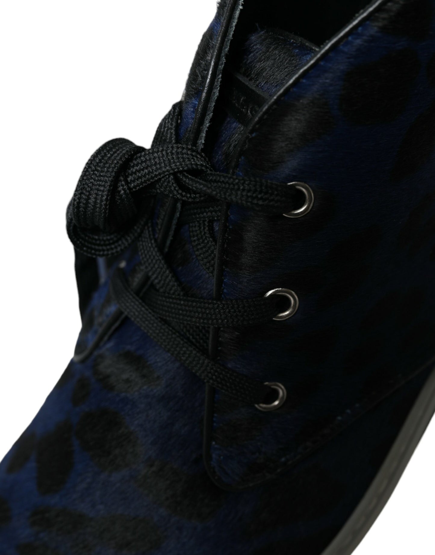 Dolce &amp; Gabbana Chic blue mid-top sneakers with leopard print