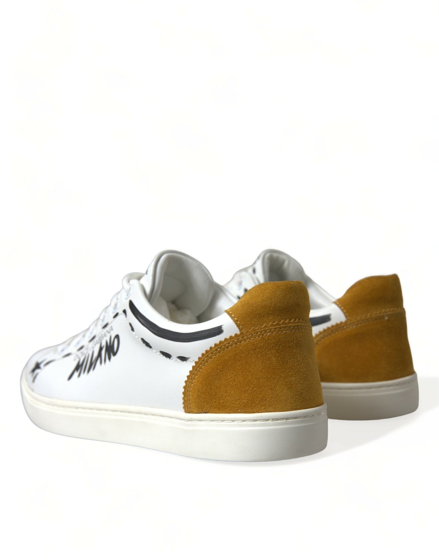 Dolce &amp; Gabbana Smooth white low-top leather sneakers