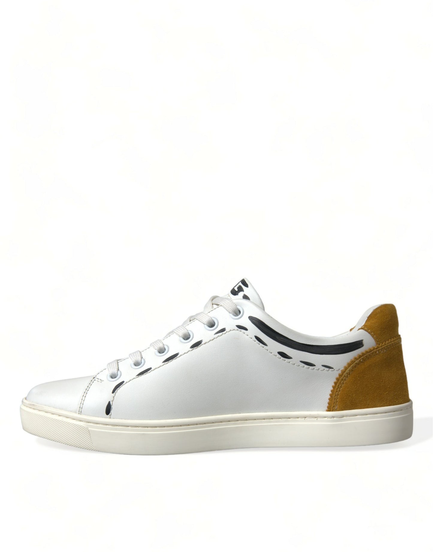 Dolce &amp; Gabbana Smooth white low-top leather sneakers