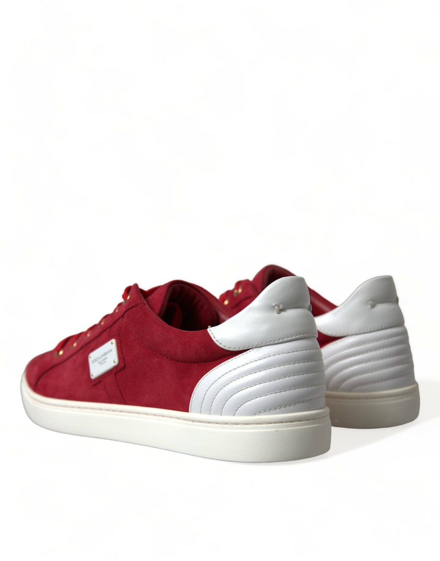 Dolce &amp; Gabbana Elegant red and white low-top sneakers