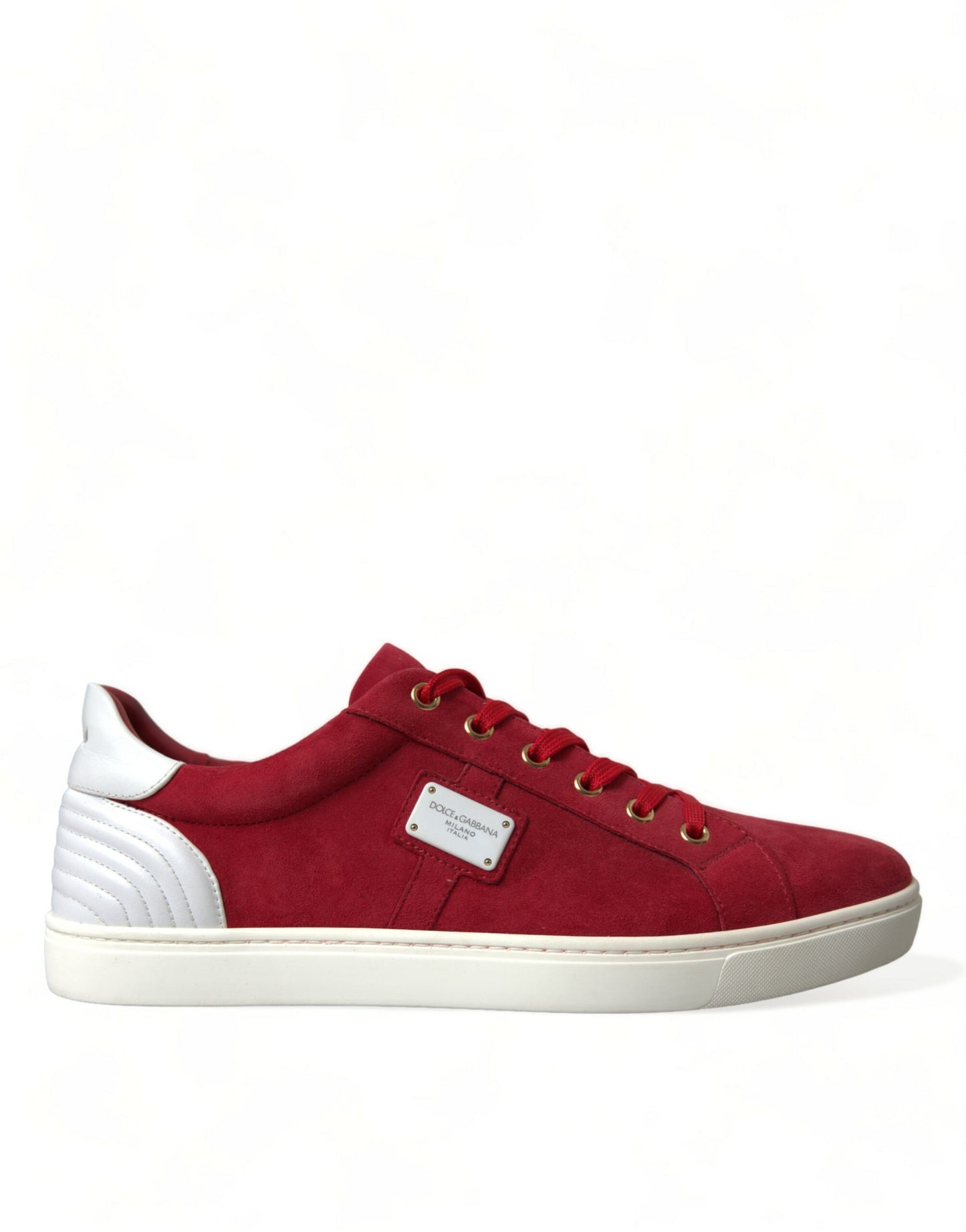 Dolce &amp; Gabbana Elegant red and white low-top sneakers