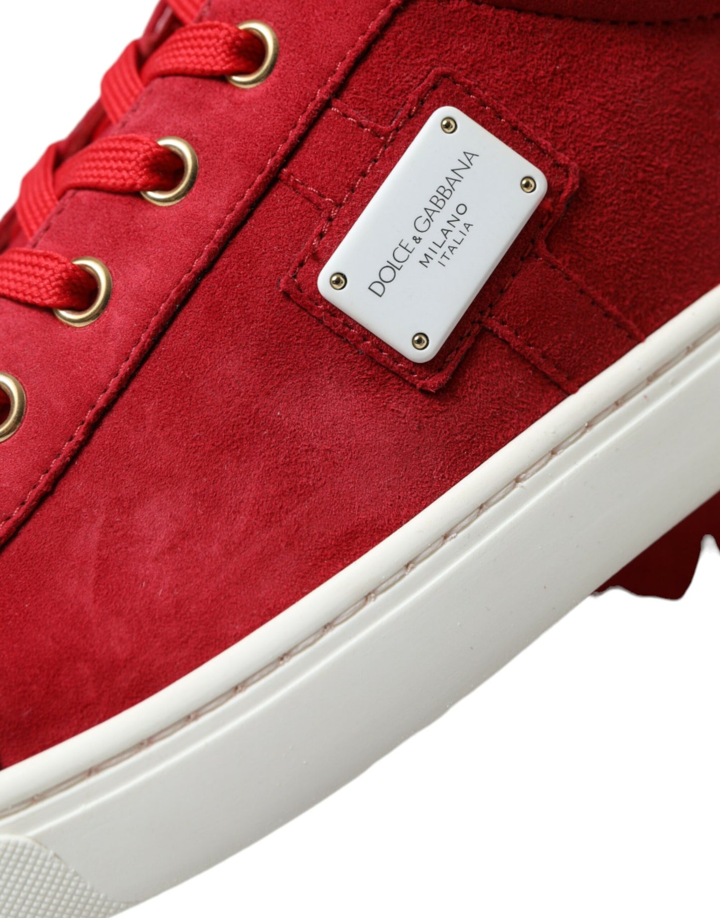 Dolce &amp; Gabbana Elegant red and white low-top sneakers