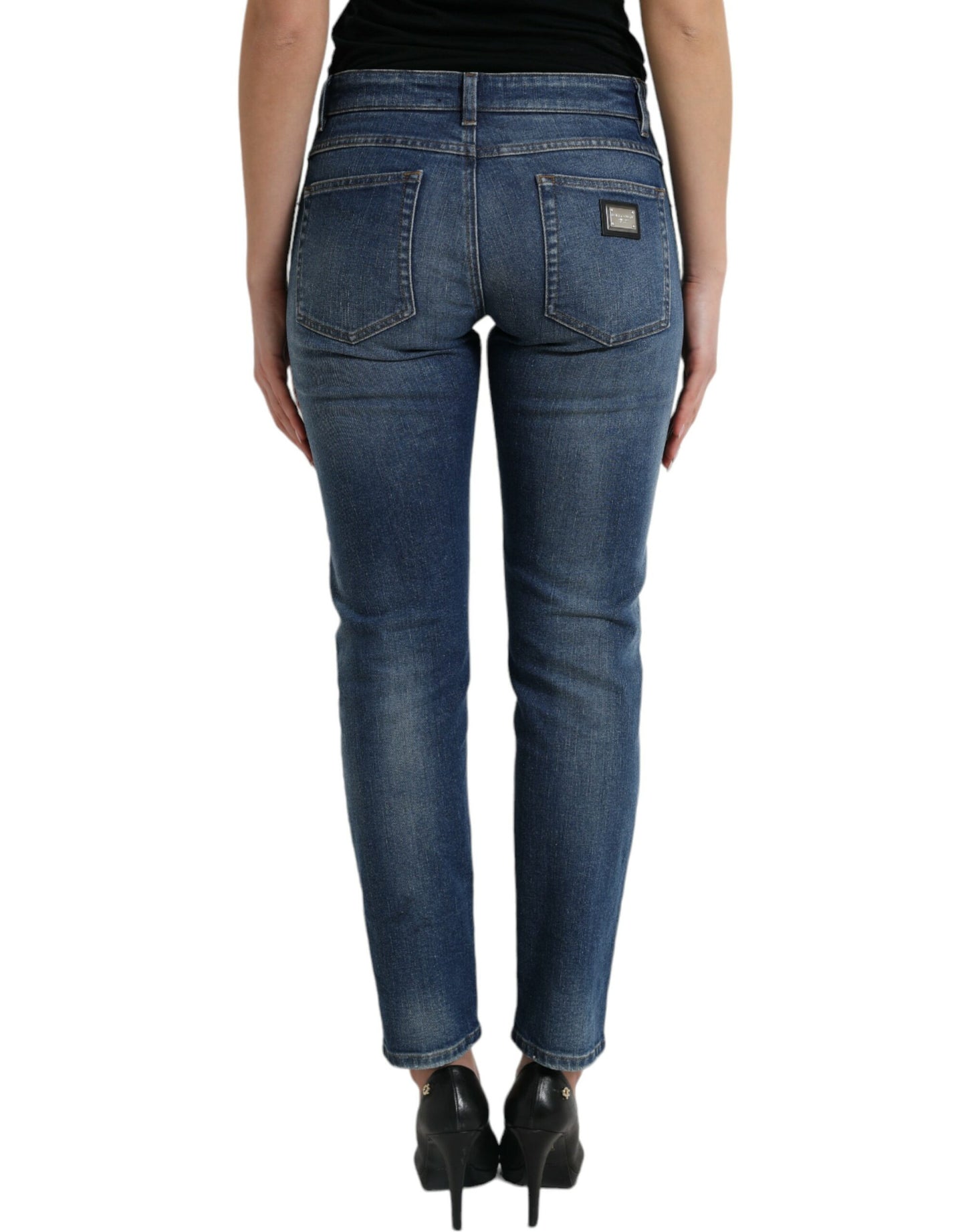 Dolce &amp; Gabbana Chic Boyfriend Stretch Jeans with Mid Waist