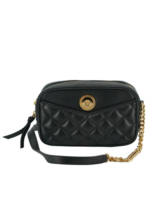 Versace Elegant pieni musta nahkainen crossbody-laukku