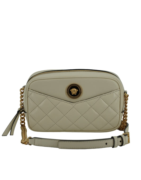 Versace Elegant camera bag in white lambskin