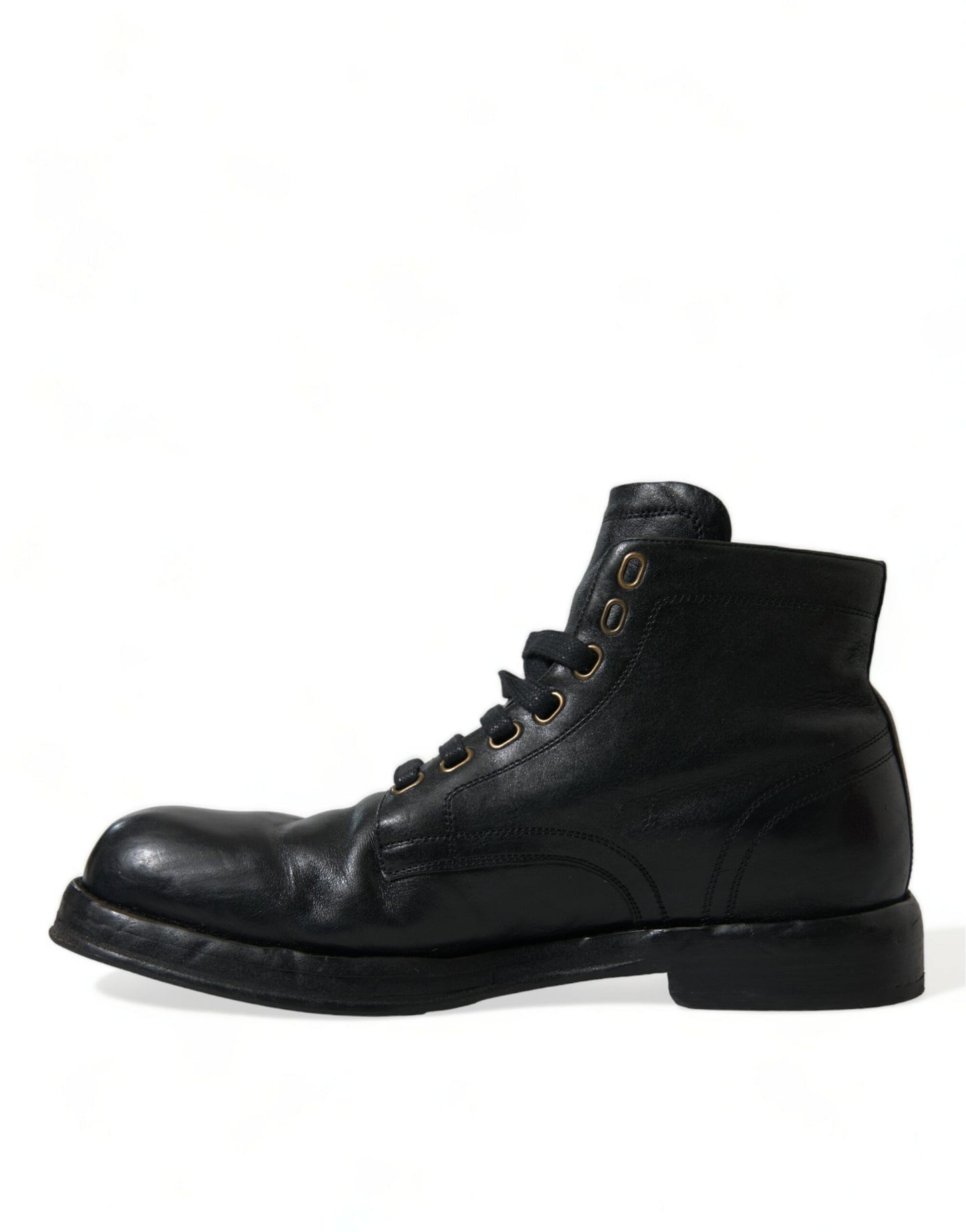 Dolce & Gabbana Elegante Stiefelette aus schwarzem Pferdeleder