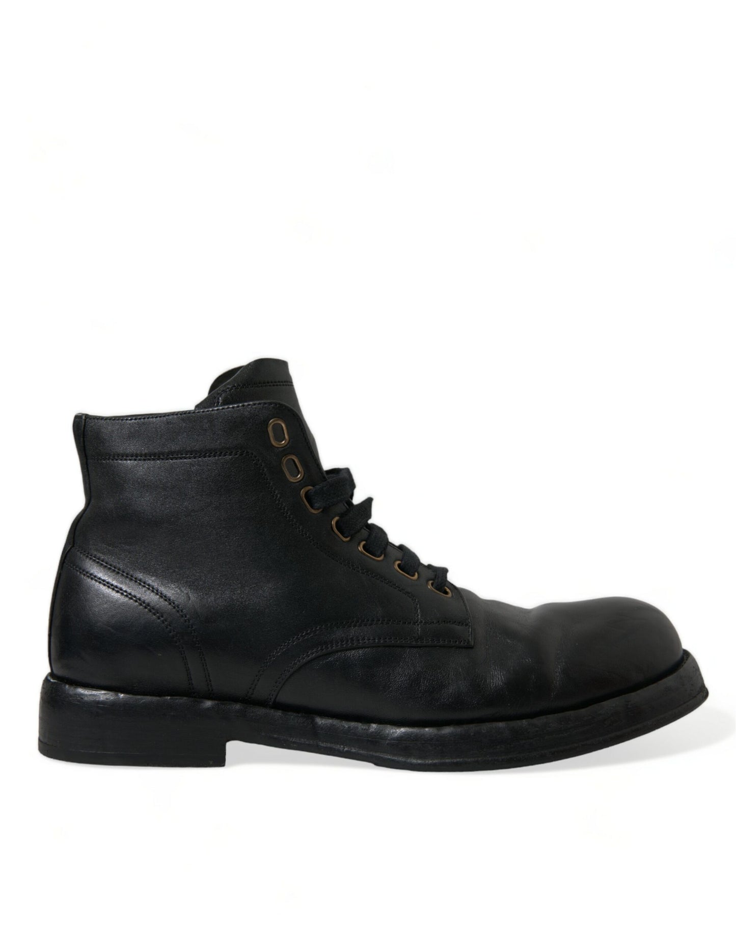 Dolce & Gabbana Elegante Stiefelette aus schwarzem Pferdeleder