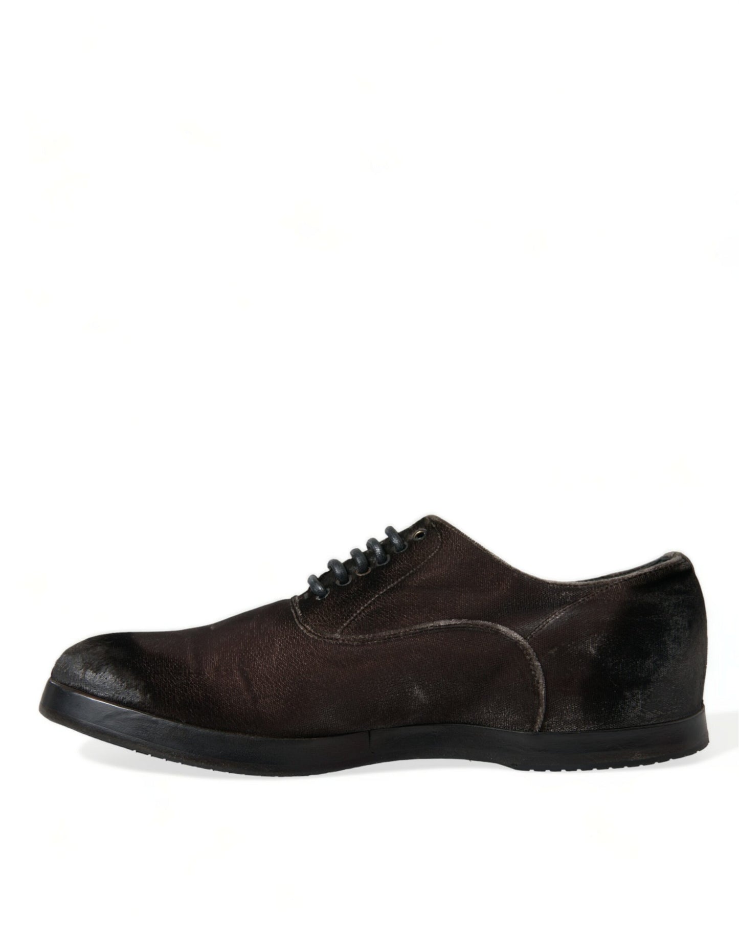 Dolce &amp; Gabbana Elegant Brown Velvet Oxford nauhakengät