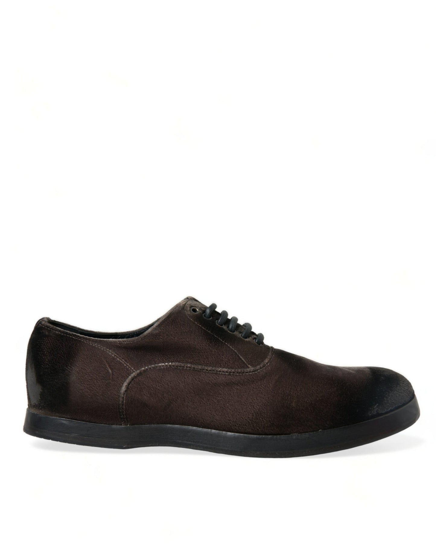 Dolce &amp; Gabbana Elegant Brown Velvet Oxford nauhakengät