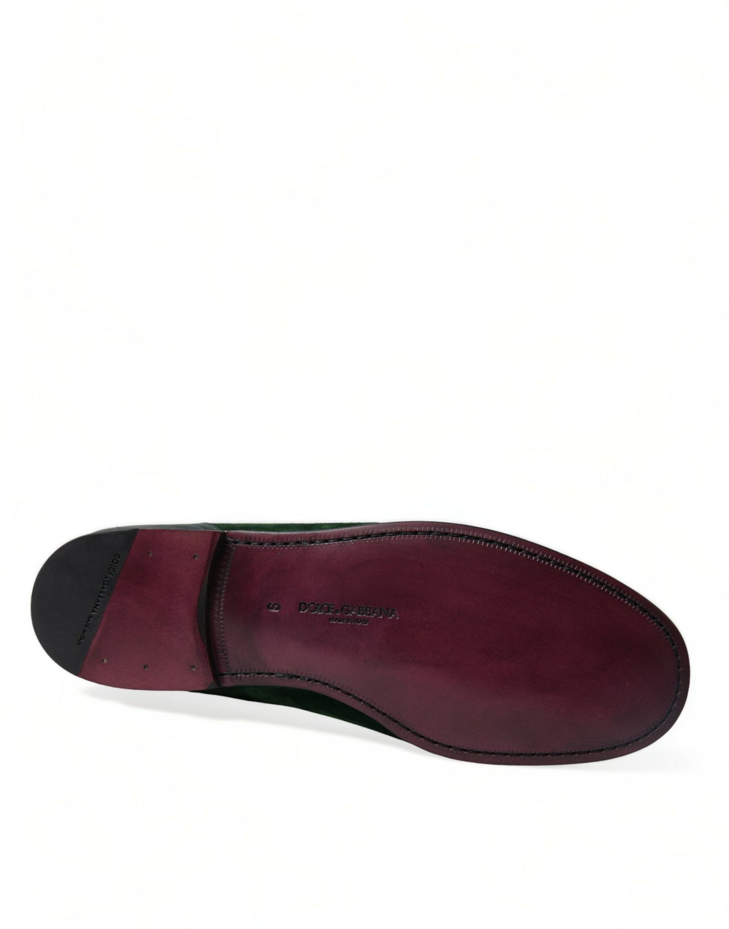 Dolce & Gabbana Smaragdgrüne Loafers aus Samt für Männer