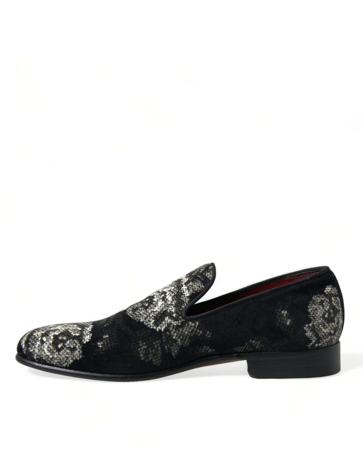 Dolce & Gabbana Elegante Loafers aus Samt mit Blumenmuster