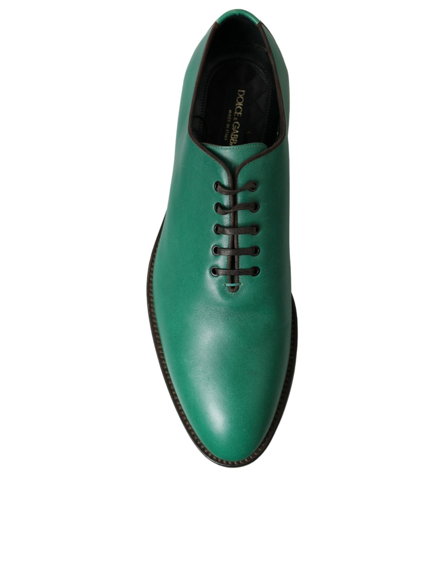 Dolce &amp; Gabbana Elegant Oxford -kengät vihreää nahkaa