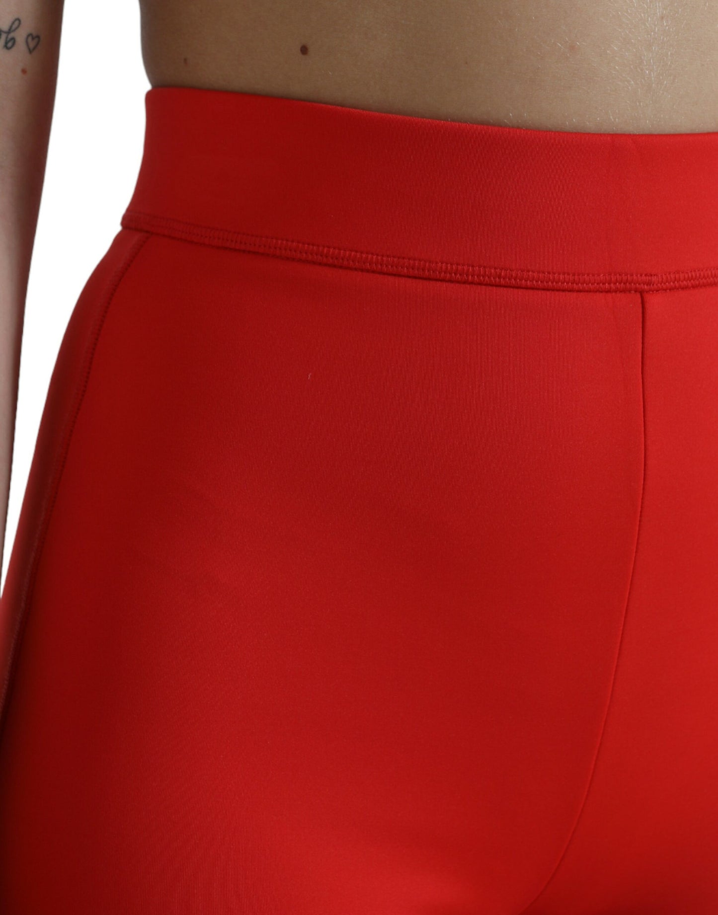 Dolce &amp; Gabbana Elegant Red High Waist Leggings