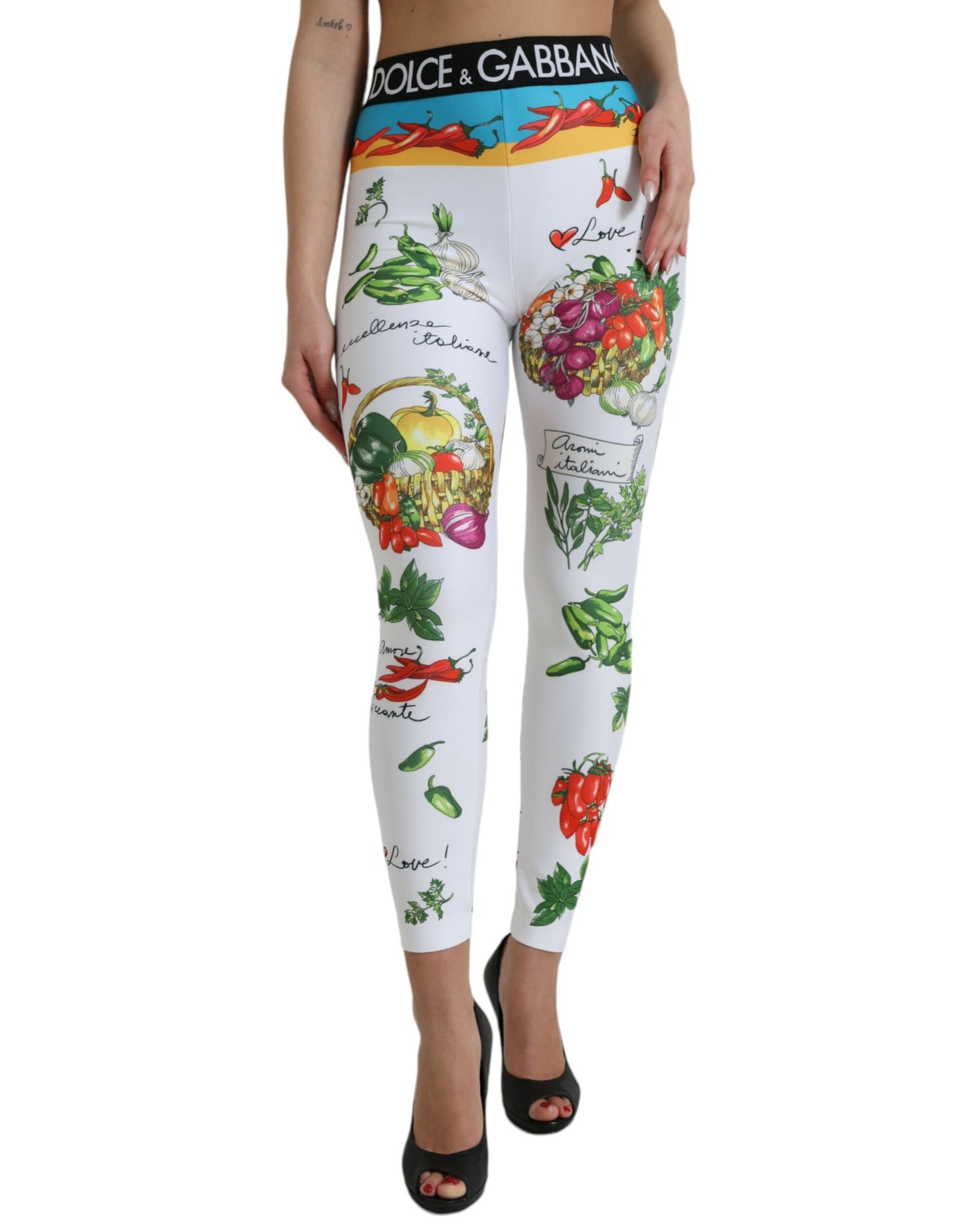 Dolce &amp; Gabbana Elegant Printed High Waist Leggings