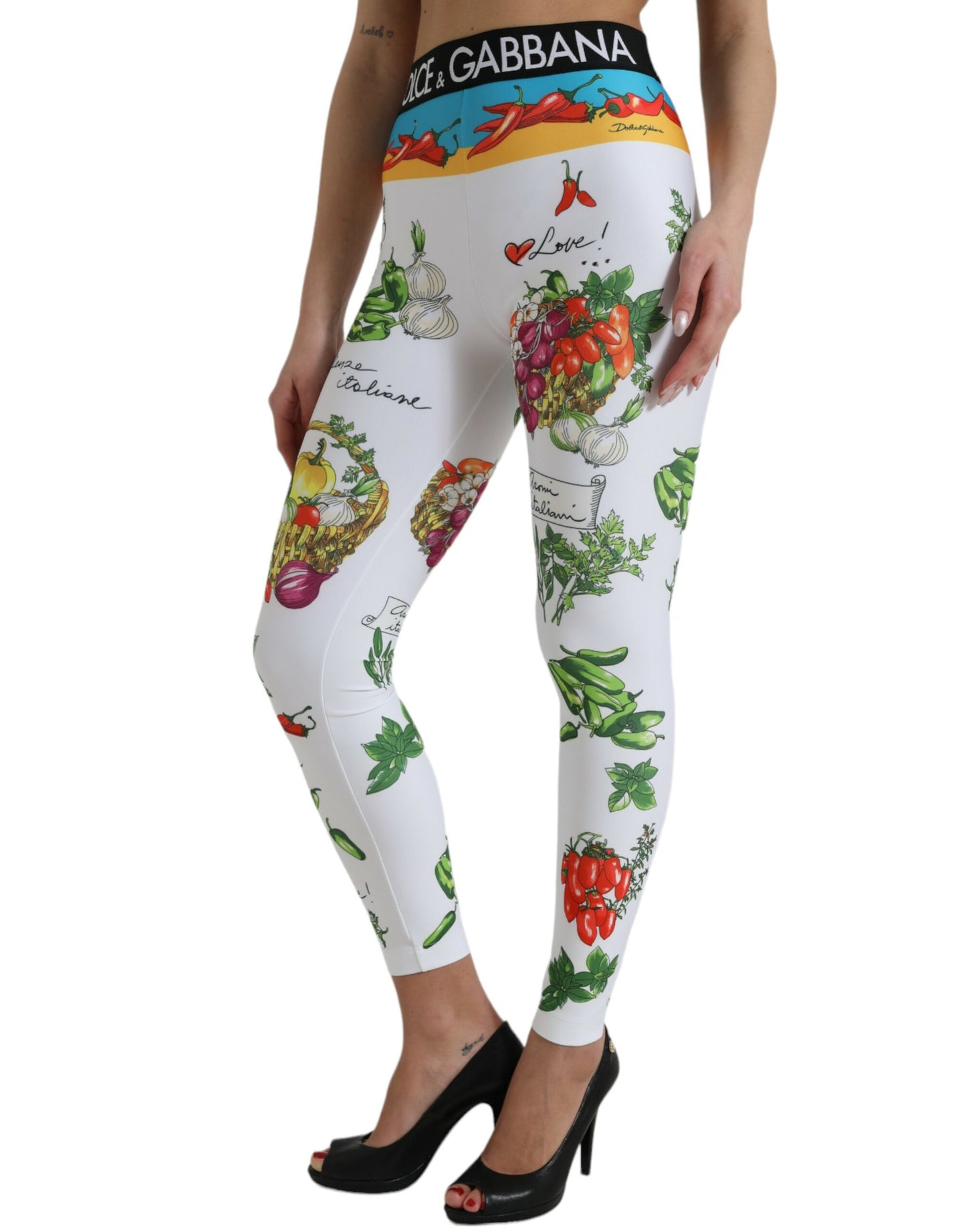 Dolce &amp; Gabbana Elegant Printed High Waist Leggings