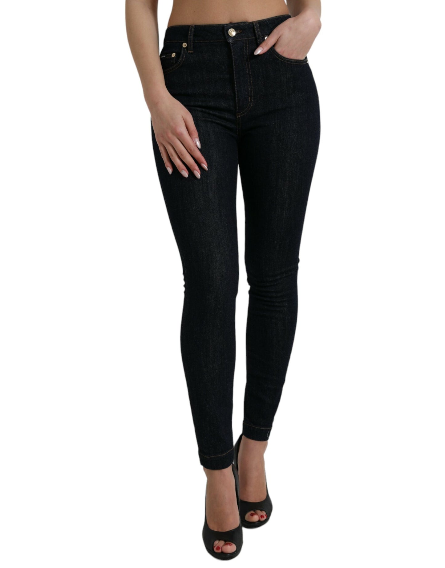 Dolce & Gabbana Schlanke Stretch-Denim-Jeans mit mittlerer Taille