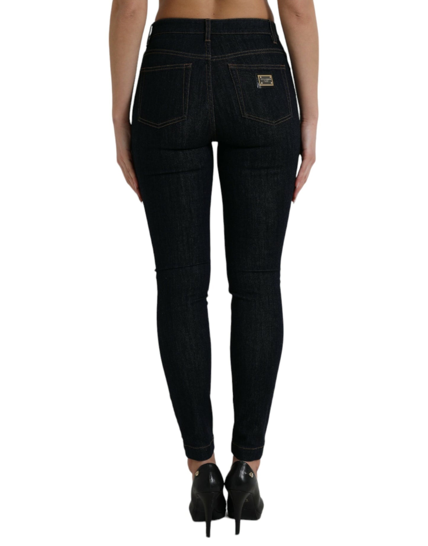 Dolce & Gabbana Schlanke Stretch-Denim-Jeans mit mittlerer Taille