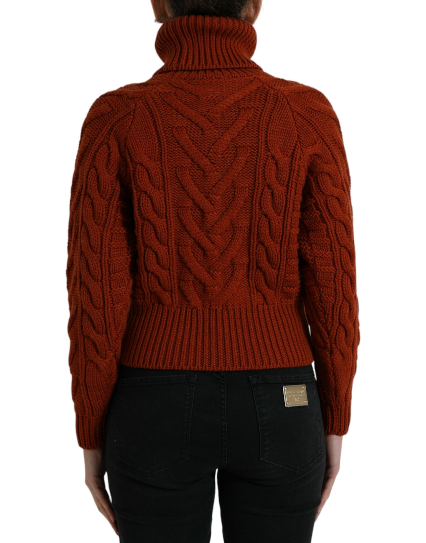 Dolce &amp; Gabbana Elegant brown wool turtleneck sweater