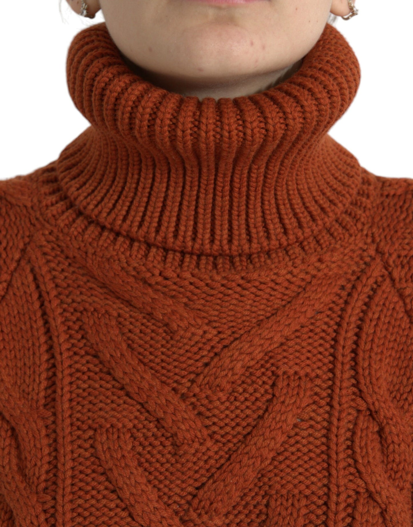 Dolce &amp; Gabbana Elegant brown wool turtleneck sweater