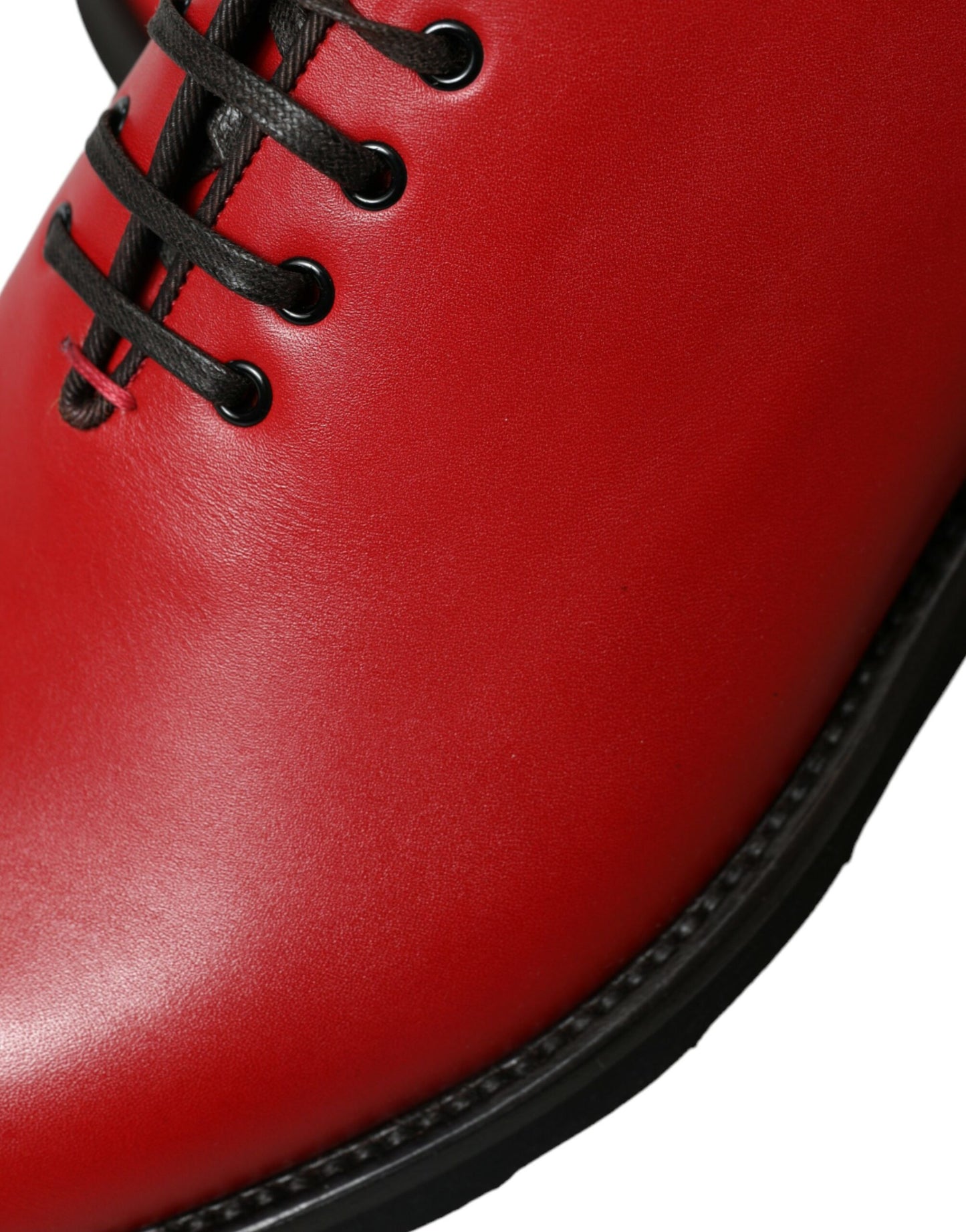 Dolce & Gabbana Elegante rote Oxford-Schuhe aus Leder