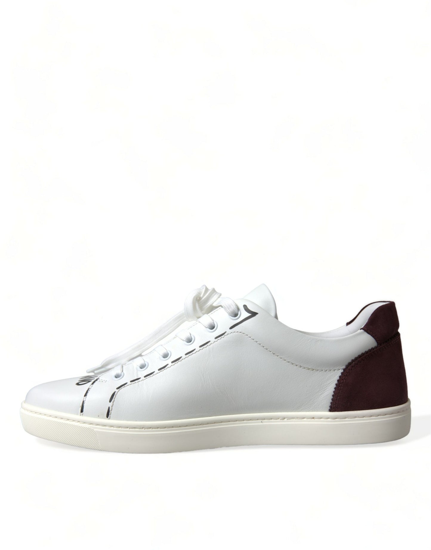 Dolce &amp; Gabbana Exclusive White Bordeaux Low Top Sneakers