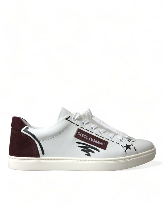 Dolce &amp; Gabbana Eksklusiiviset valkoiset Bordeaux Low Top Tennarit