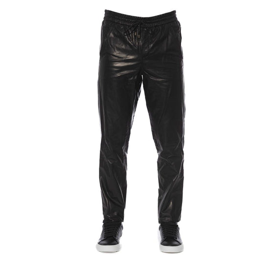 Miesten Trussardi Smooth Black -nahkahousut