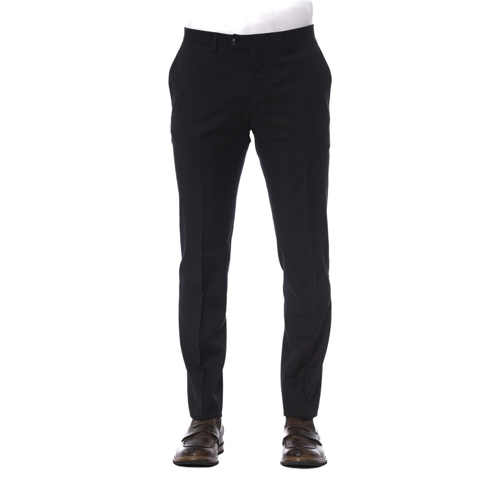 Trussardi Black Virgin Wool Pants for Men