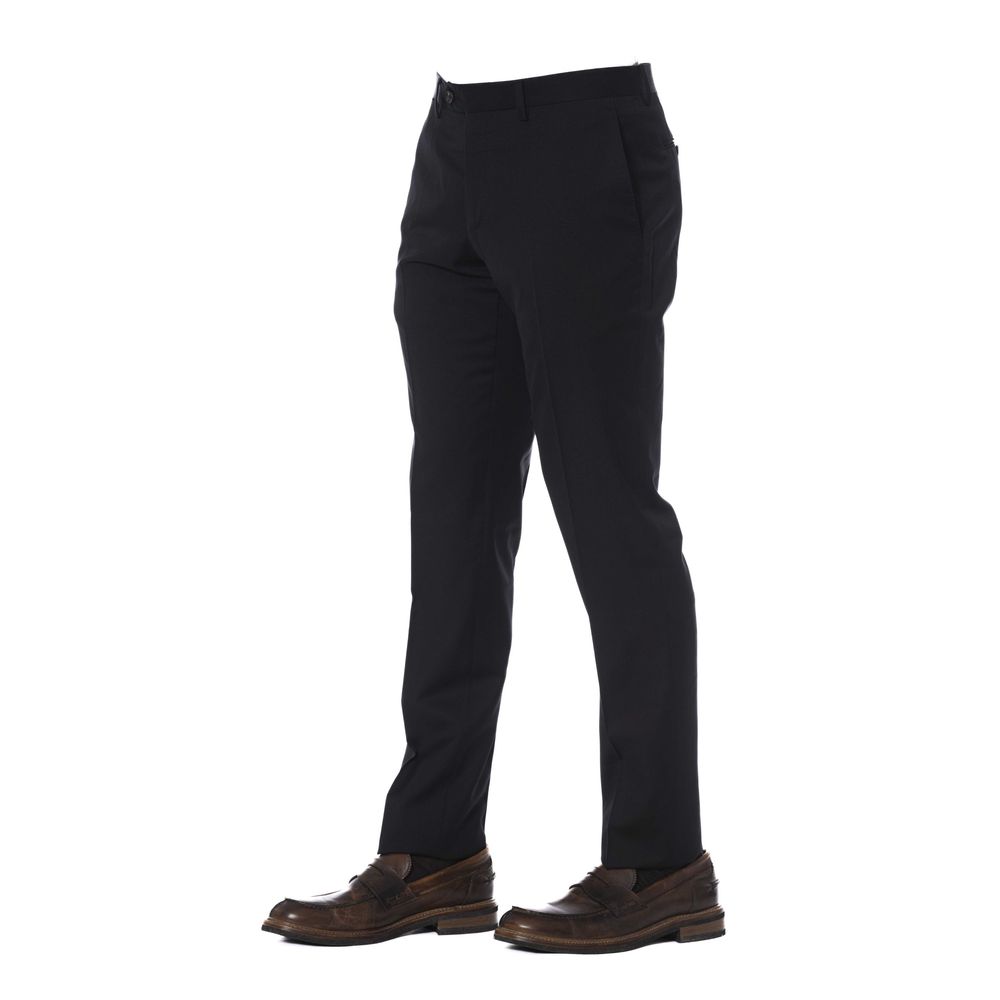 Trussardi Black Virgin Wool Pants for Men