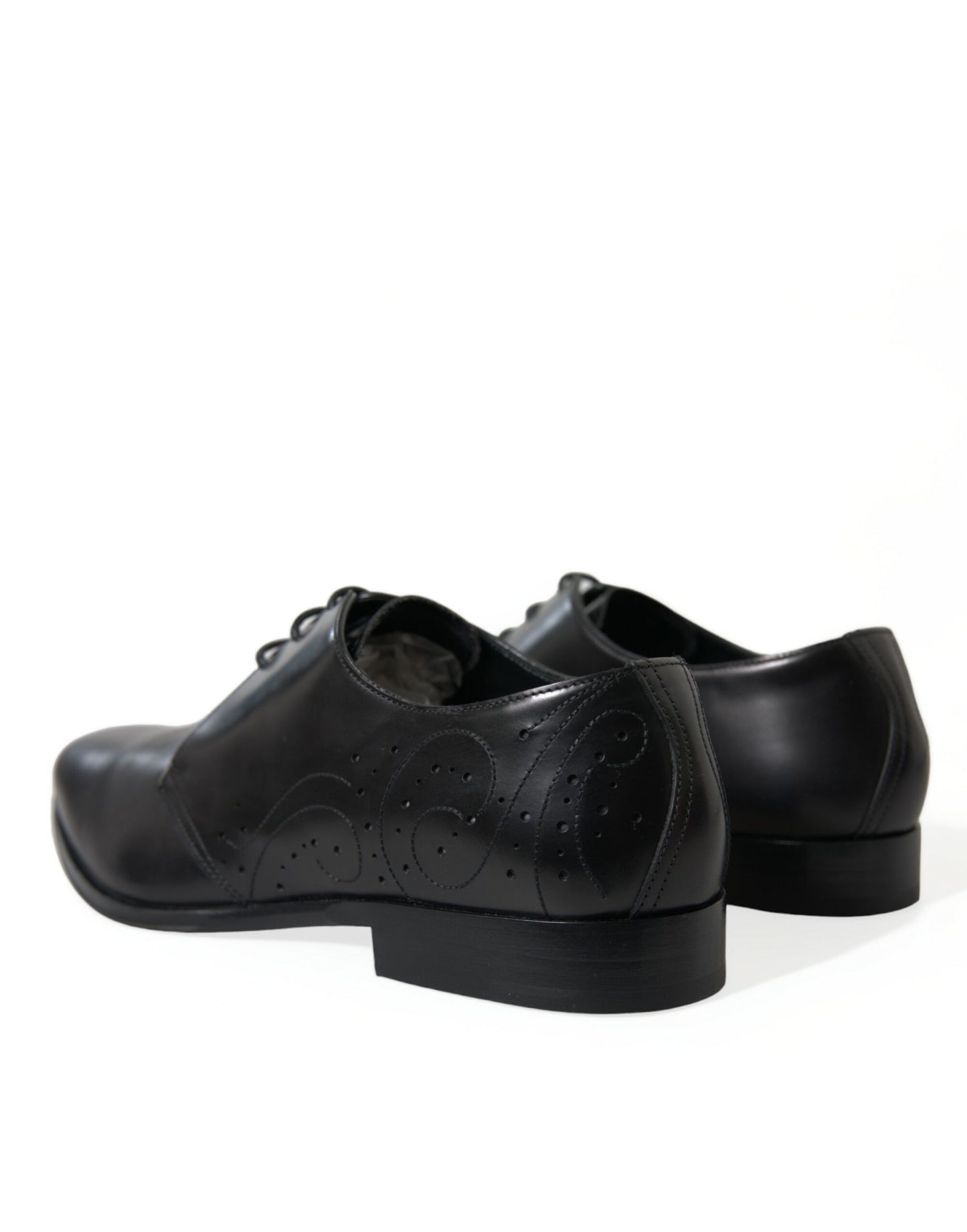 Dolce & Gabbana Elegante Derby-Schuhe aus schwarzem Leder