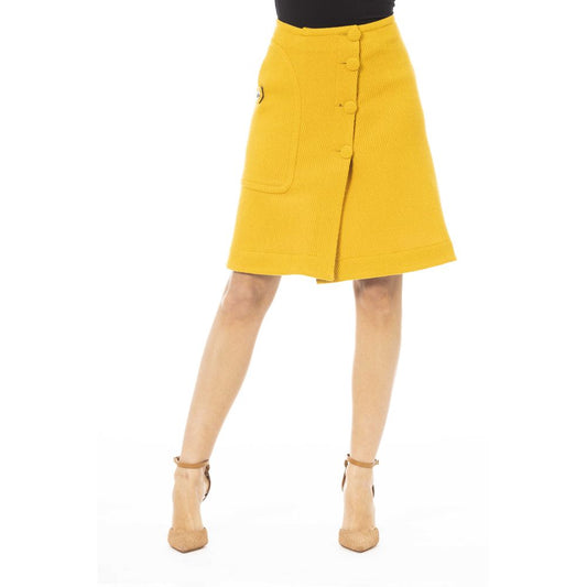 Jacob Cohen Yellow Wool Skirt for Women