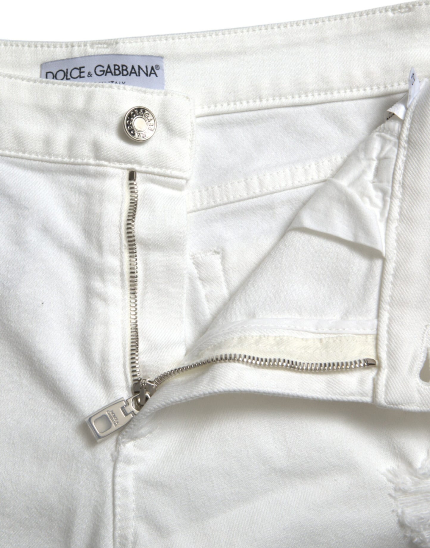 Dolce &amp; Gabbana Elegant white denim mid-waist jeans