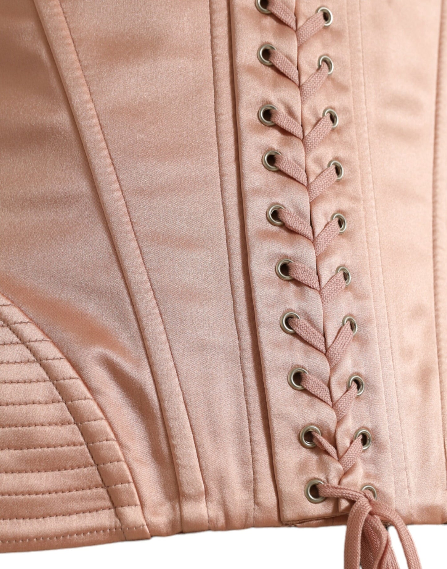 Dolce &amp; Gabbana Elegant pink corset belt with lacing