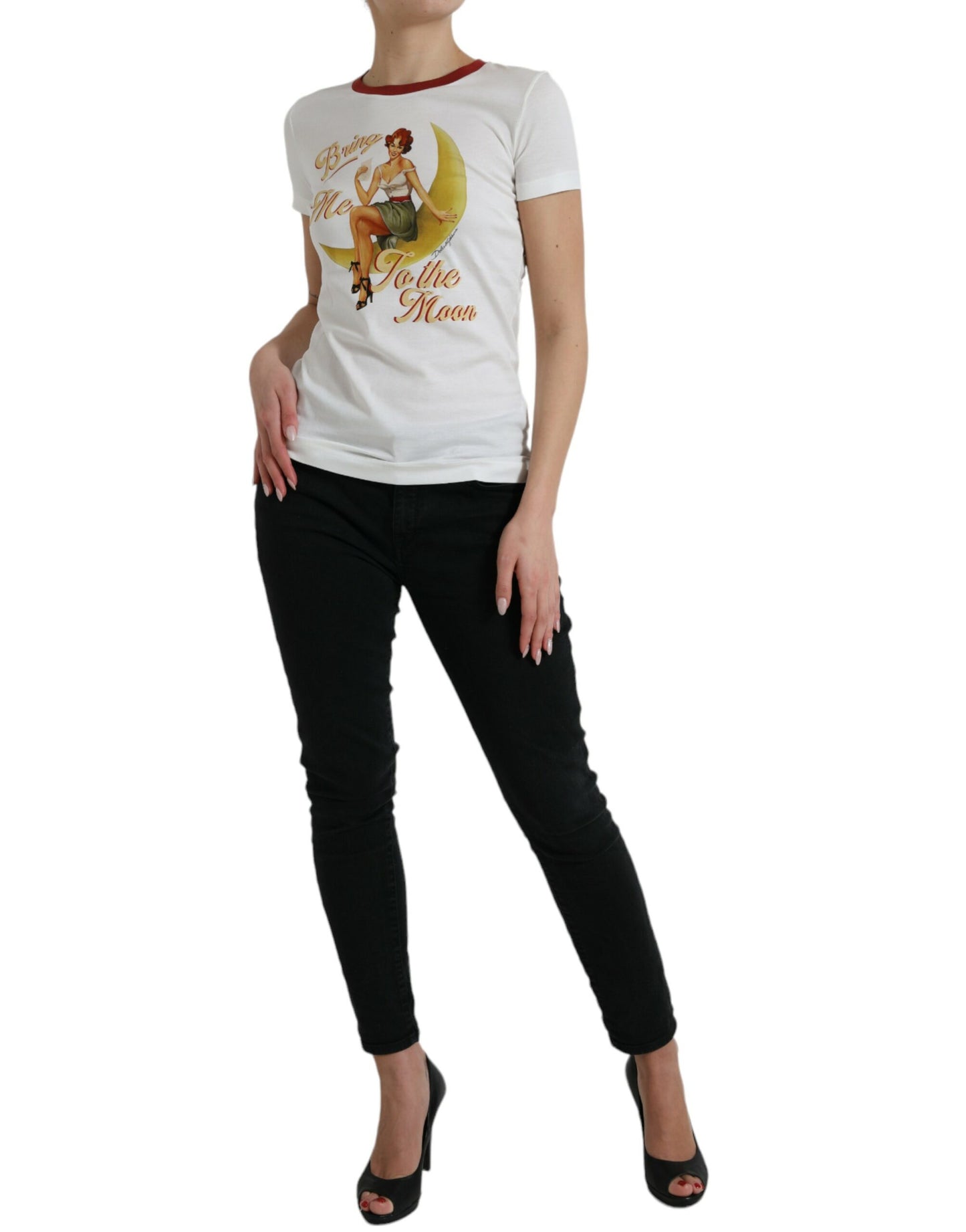 Dolce &amp; Gabbana Elegant white cotton round neck t-shirt