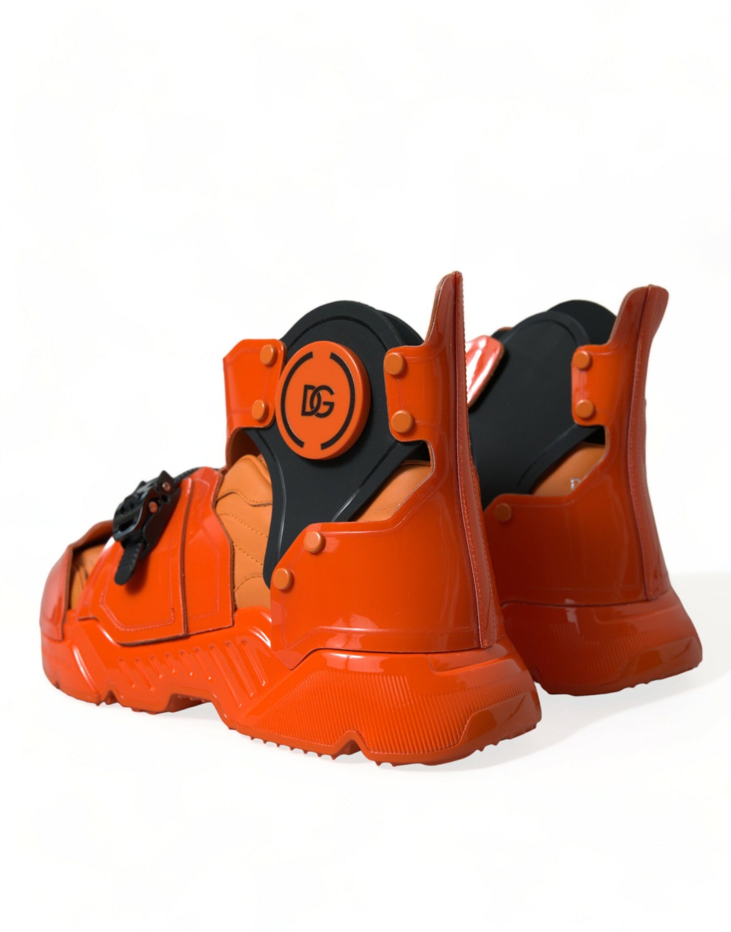 Dolce &amp; Gabbana Orange Airy High-Top Sneakers Charme