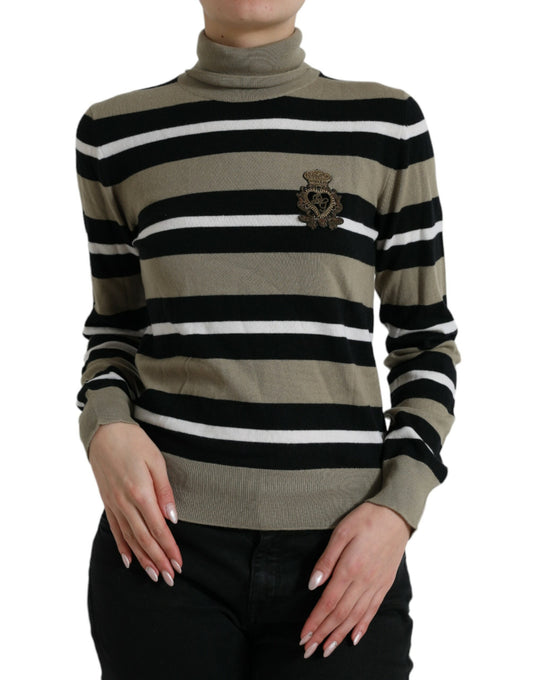 Dolce &amp; Gabbana Elegant striped wool turtleneck sweater