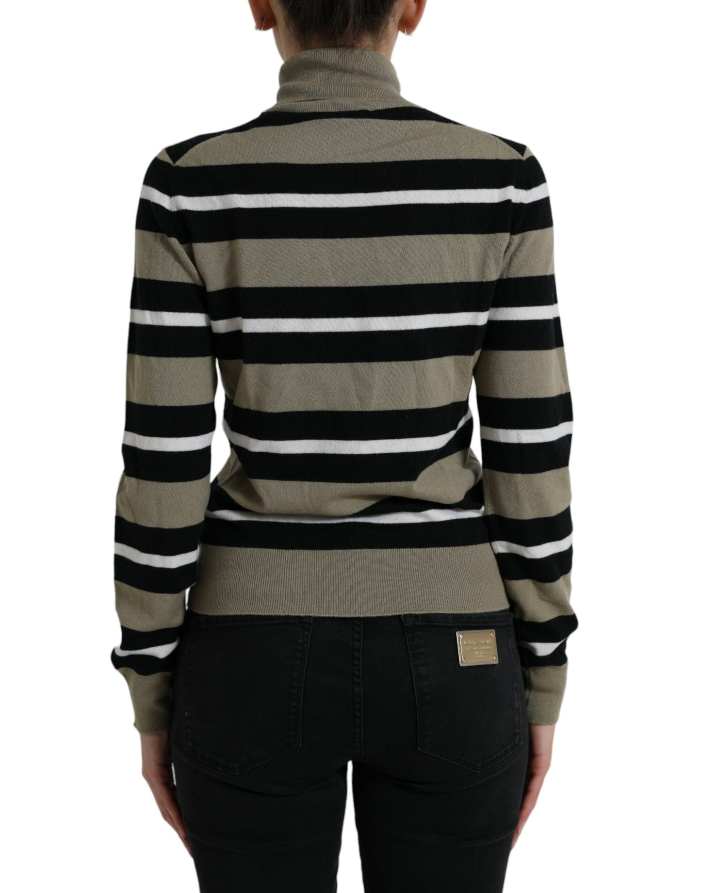 Dolce &amp; Gabbana Elegant striped wool turtleneck sweater