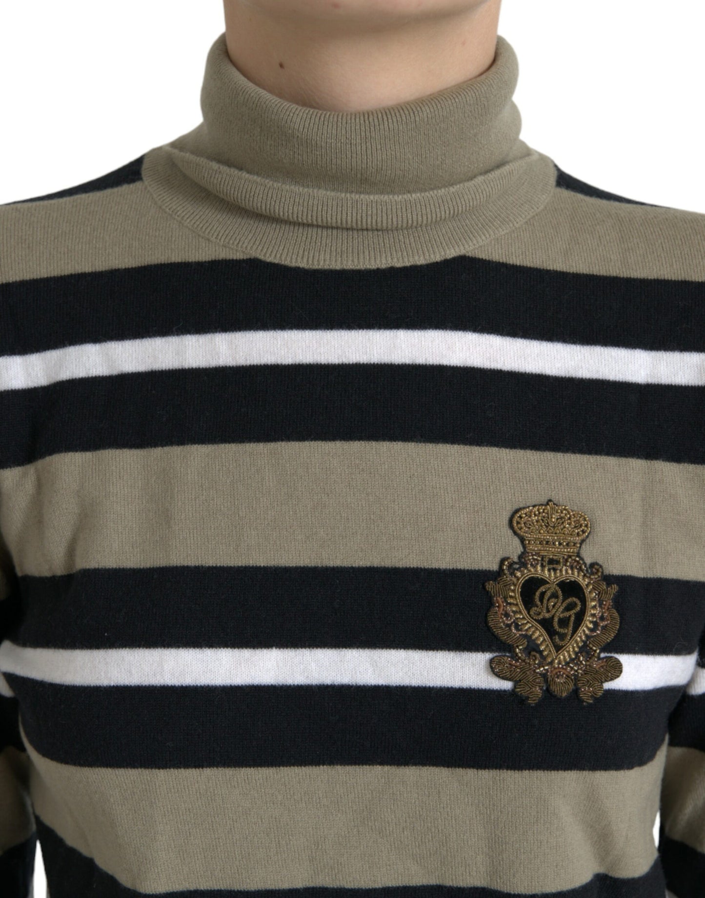 Dolce &amp; Gabbana Elegant striped wool turtleneck sweater