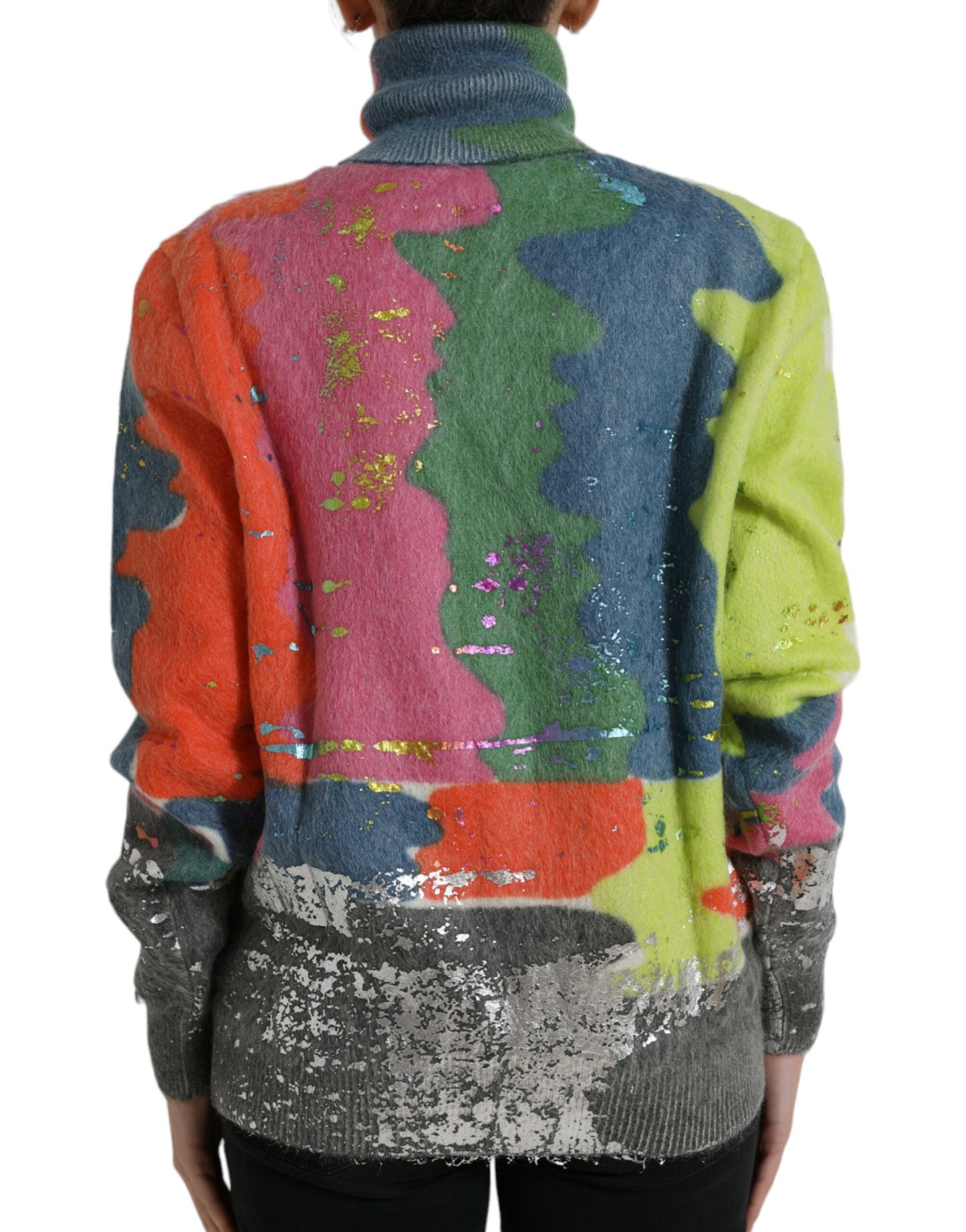 Dolce &amp; Gabbana Multicolor Mohair Turtleneck Sweater Rento villapaita