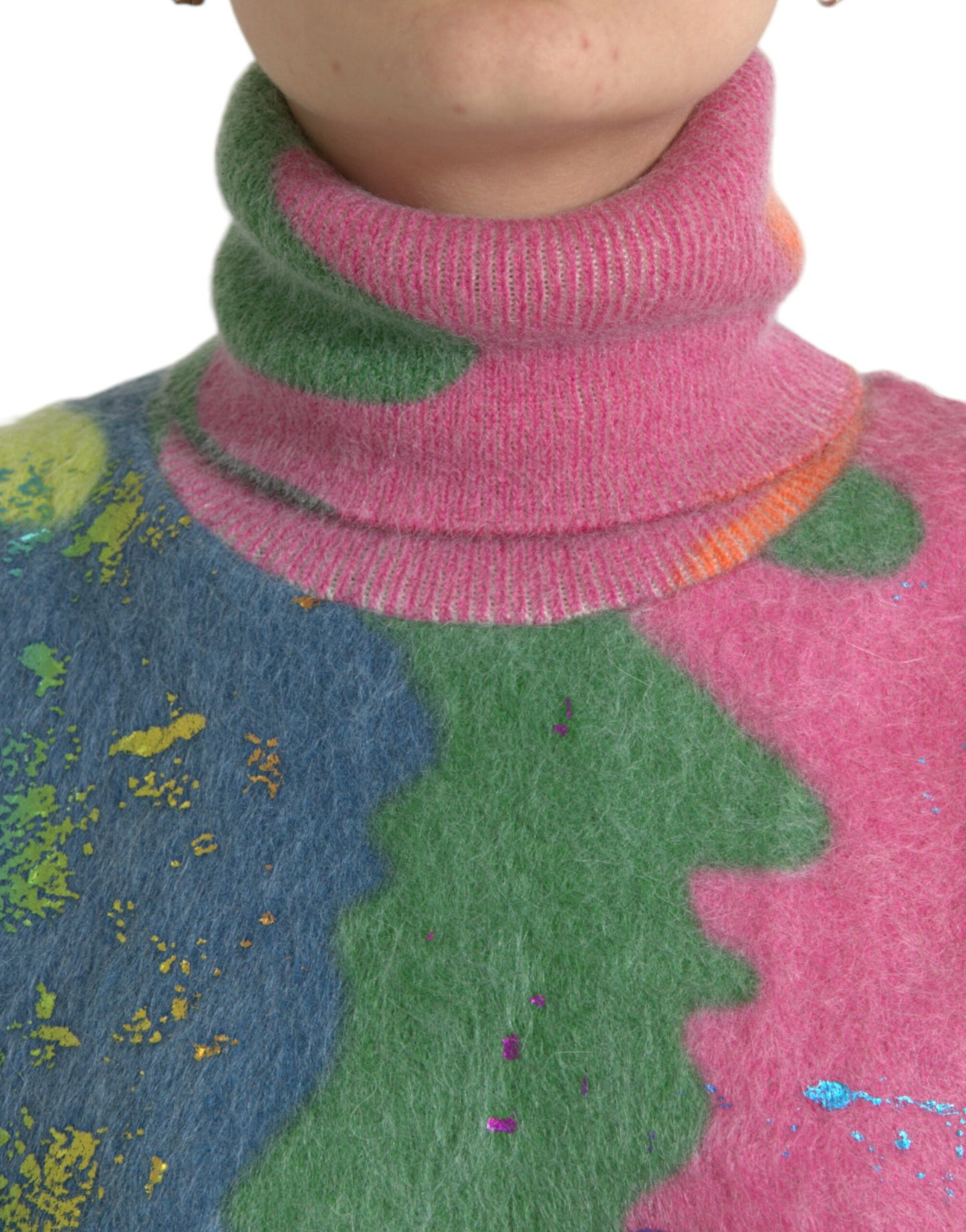 Dolce &amp; Gabbana Multicolor Mohair Turtleneck Sweater Rento villapaita