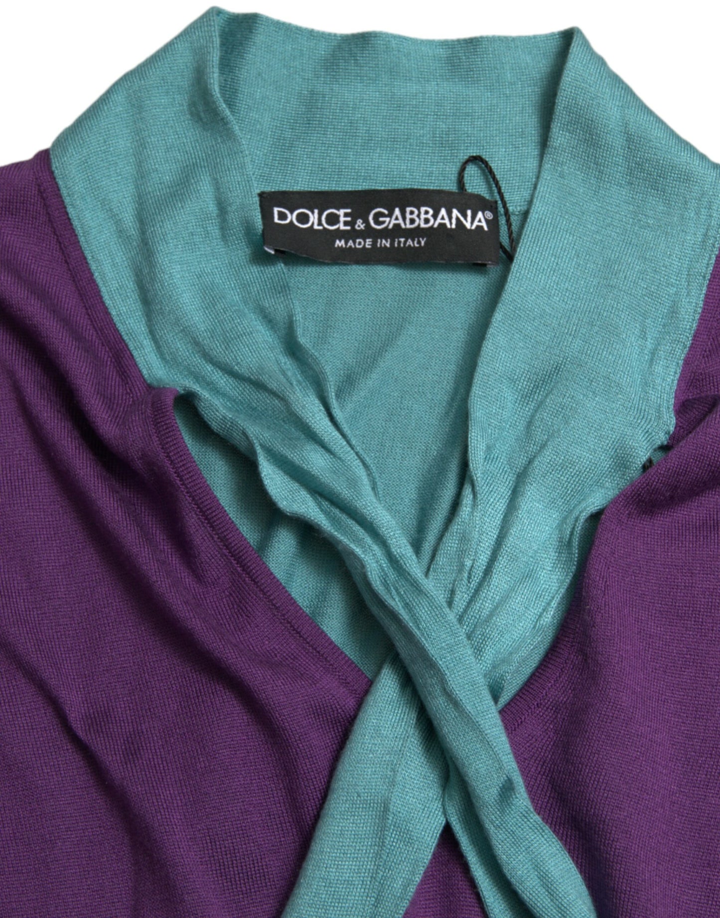 Dolce &amp; Gabbana multicolor silk sweater with bow