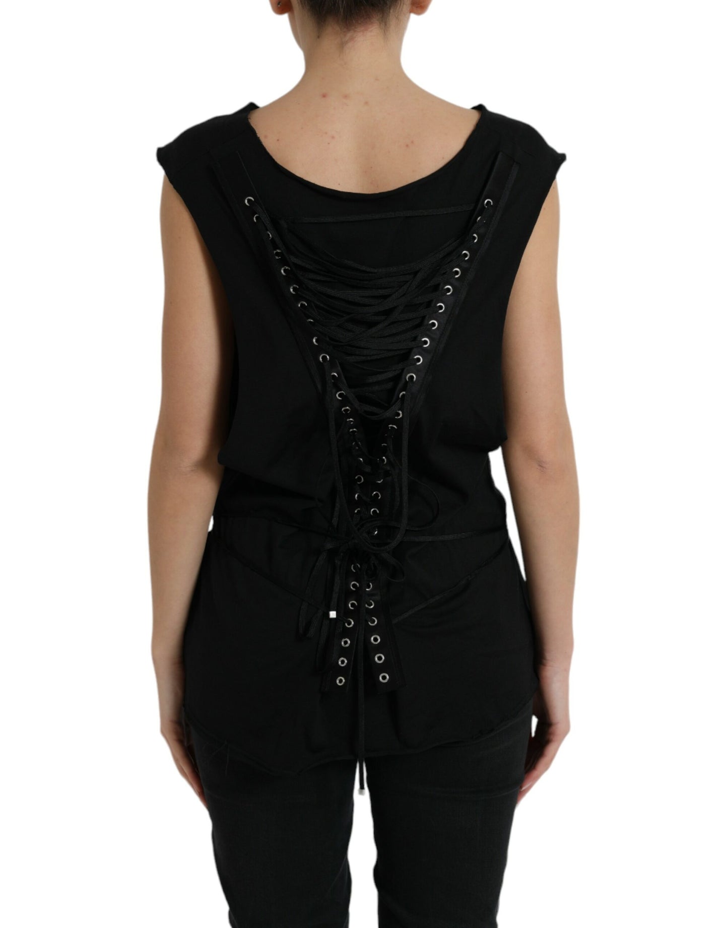 Dolce & Gabbana Elegantes schwarzes Tank-Top mit Rundhalsausschnitt