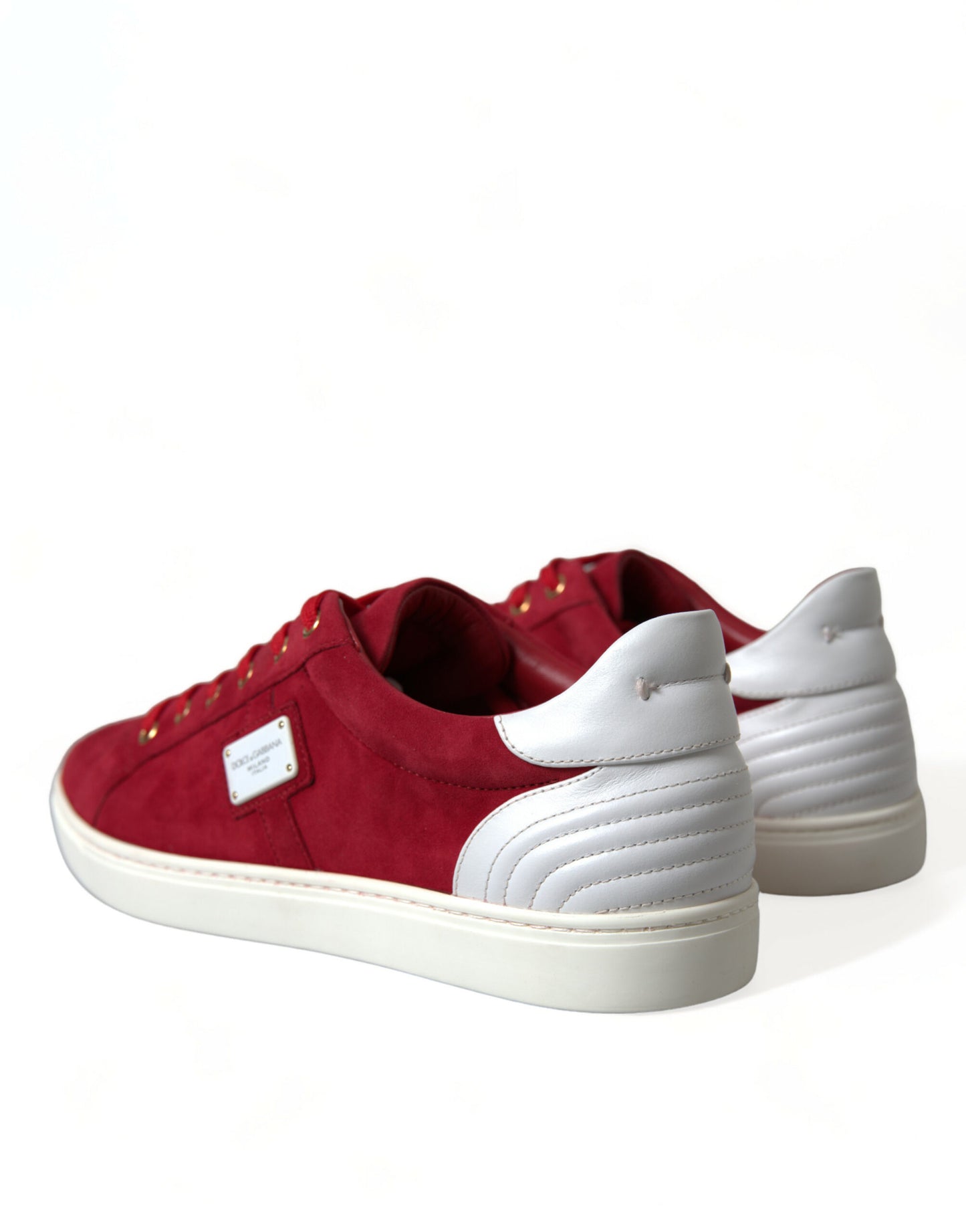 Dolce &amp; Gabbana Elegant leather sneakers in red and white