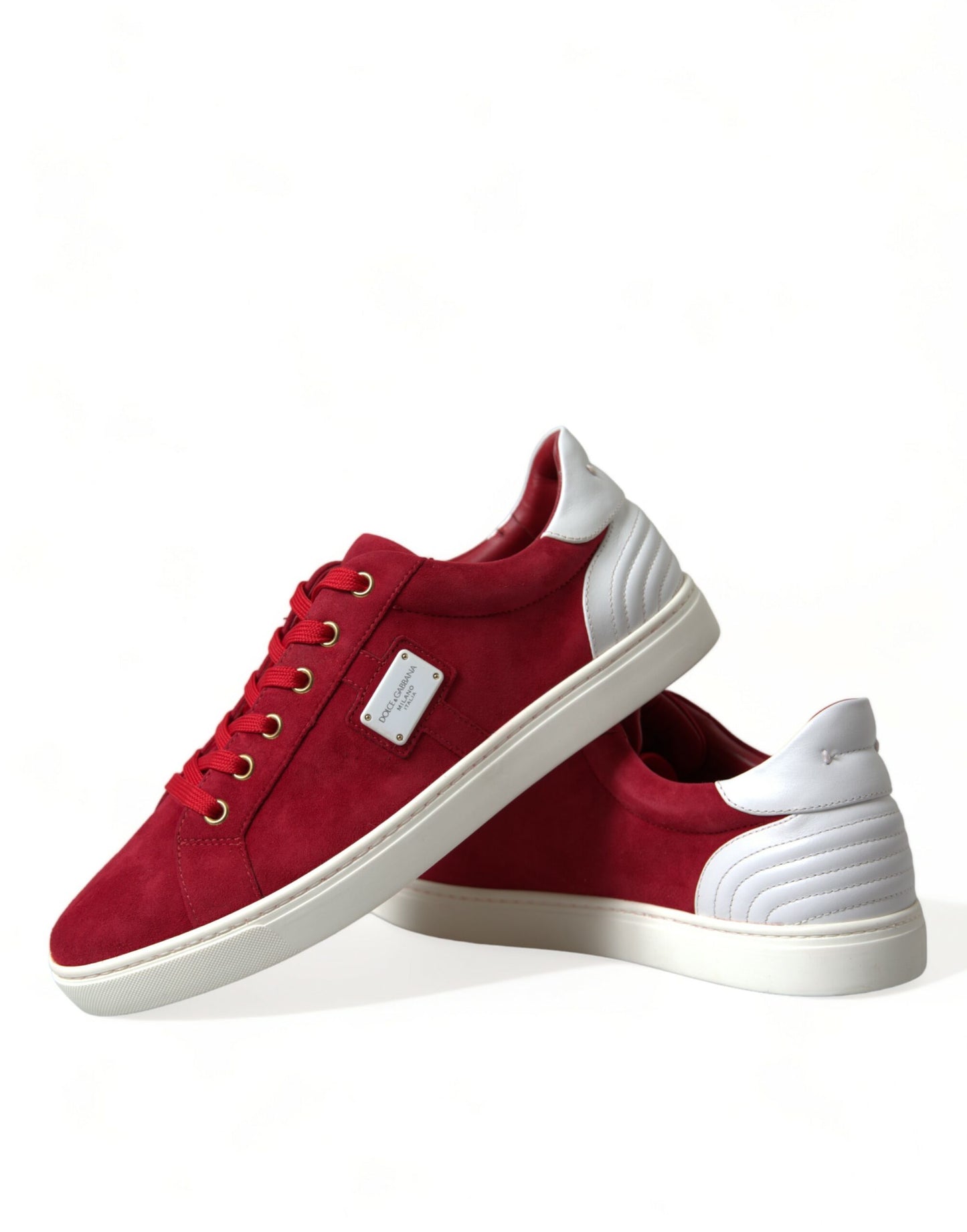 Dolce &amp; Gabbana Elegant leather sneakers in red and white